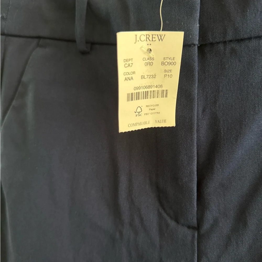 J. Crew Kallie Women's‎ Straight Leg Navy Pants NWT 10P